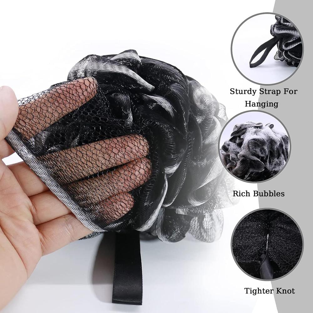 4 stk/sett Scrunchies Kroppsdusj Puff Skrubbesvamper Eksfolierende Bade-loofah
