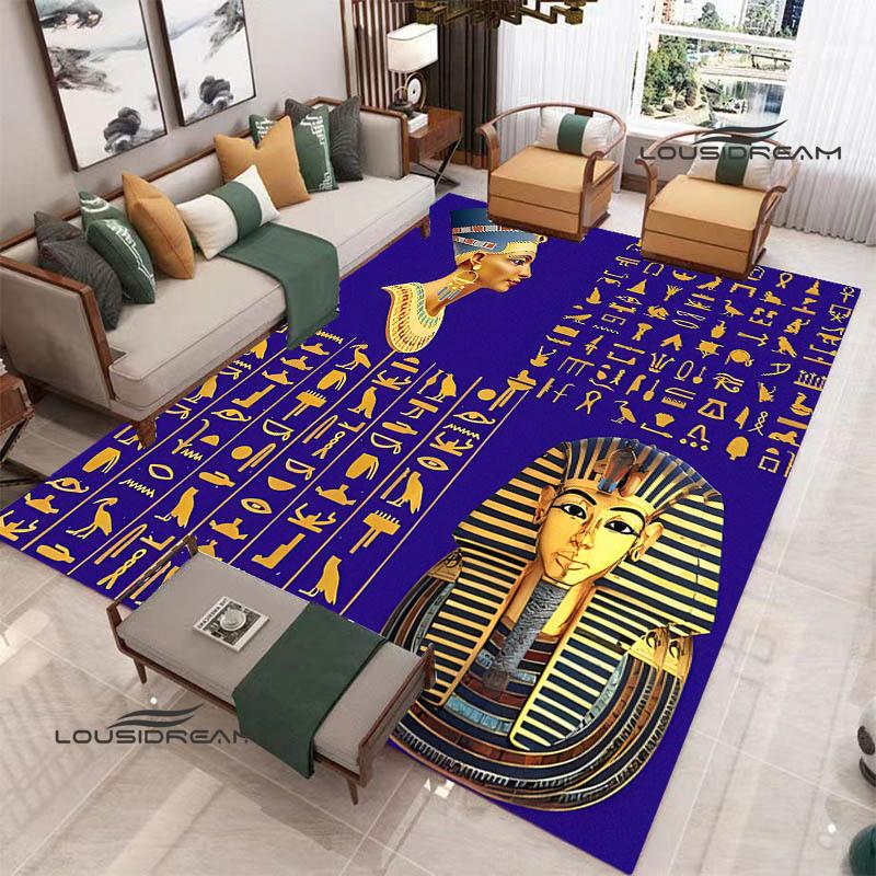 Kober s potiskem egyptských piktogramů Protiskluzový koberec koberce do obývacího pokoje předložka do předsíně dekorace do ložnice dárek k narozeninám