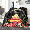 Frog On Mushroom Under Moonlit Sky Gift Personalized Blanket Personalized Name Soft Warm Cozy Versatile For Sofa Couch Office Bed Picnics For All