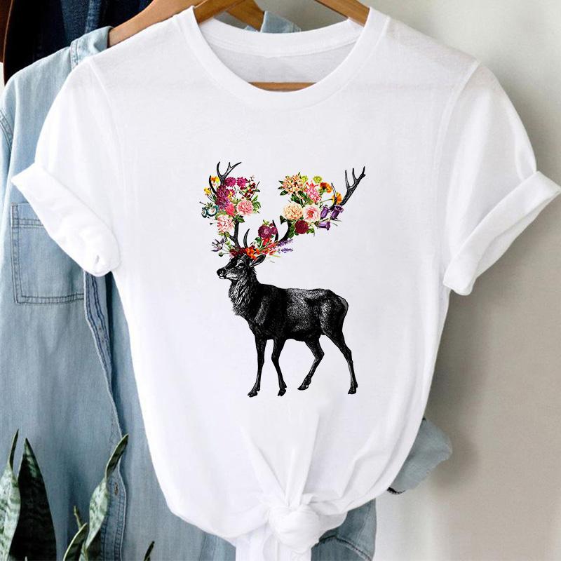Tshirt Ladeis 2025 Summer Butterfly Flower Female Tee Tops Casual Short Sleeve White Tshirts Streetwear Harajuku Tee Shirt Femme
