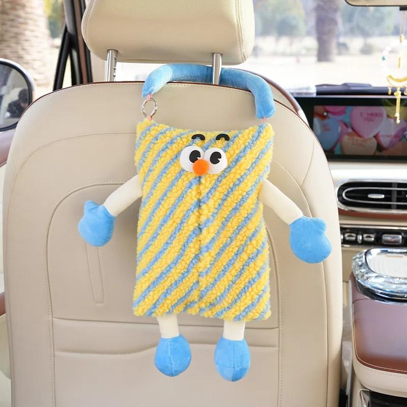 

Car tissue box hanging cartoon monster Car seat back paper towel hanging bag Car paper box interior decoration supplies