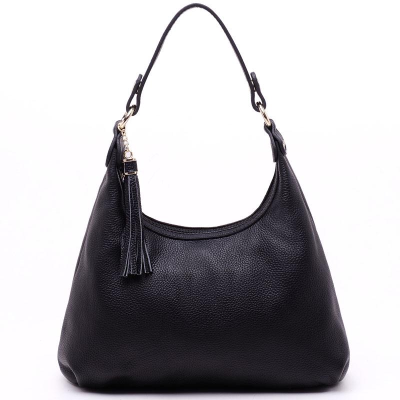 Quaste Casual Damen Umhängetasche Hand Crossbody Dumpling Bun Top Layer echtes Leder Damen Tasche