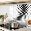 Tempered Glass Kitchen Backsplash with Geometric Figures Graphic 80X52 Cm