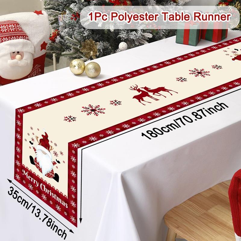 2025 Merry Christmas Santa Table Runner - Kitchen Dining Table Decor | Navidad Home Winter Holiday Gift