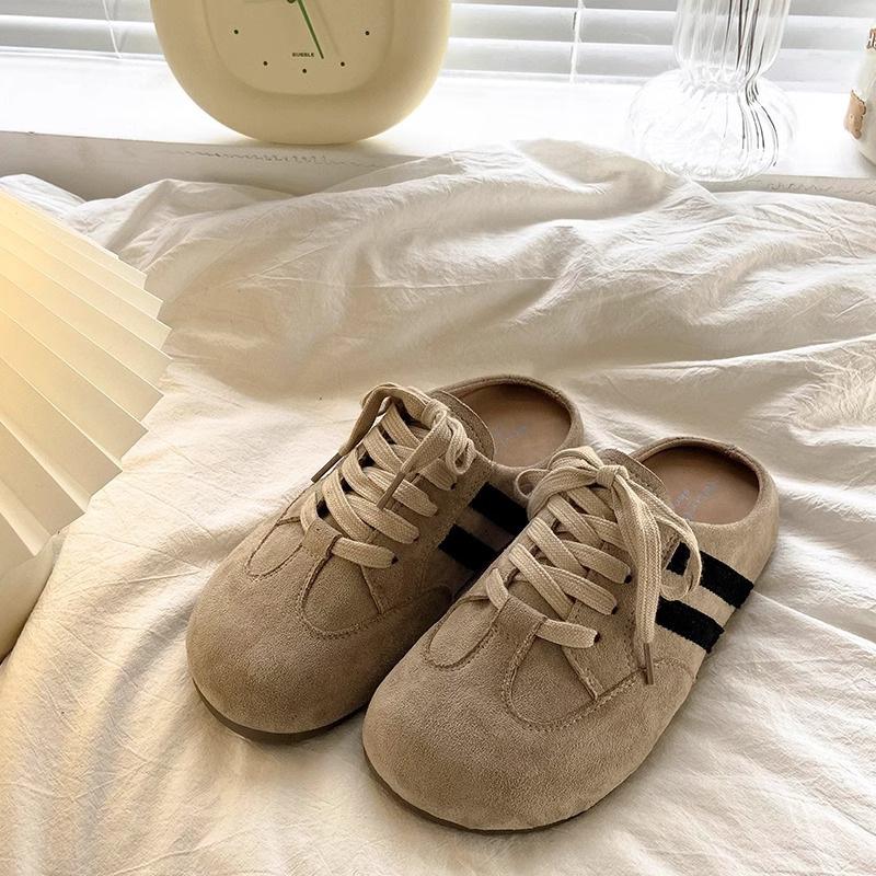 Baotou half slippers women's outer wear 2025 new spring retro German training shoes comfortable women's thick soles without heels lazy shoes