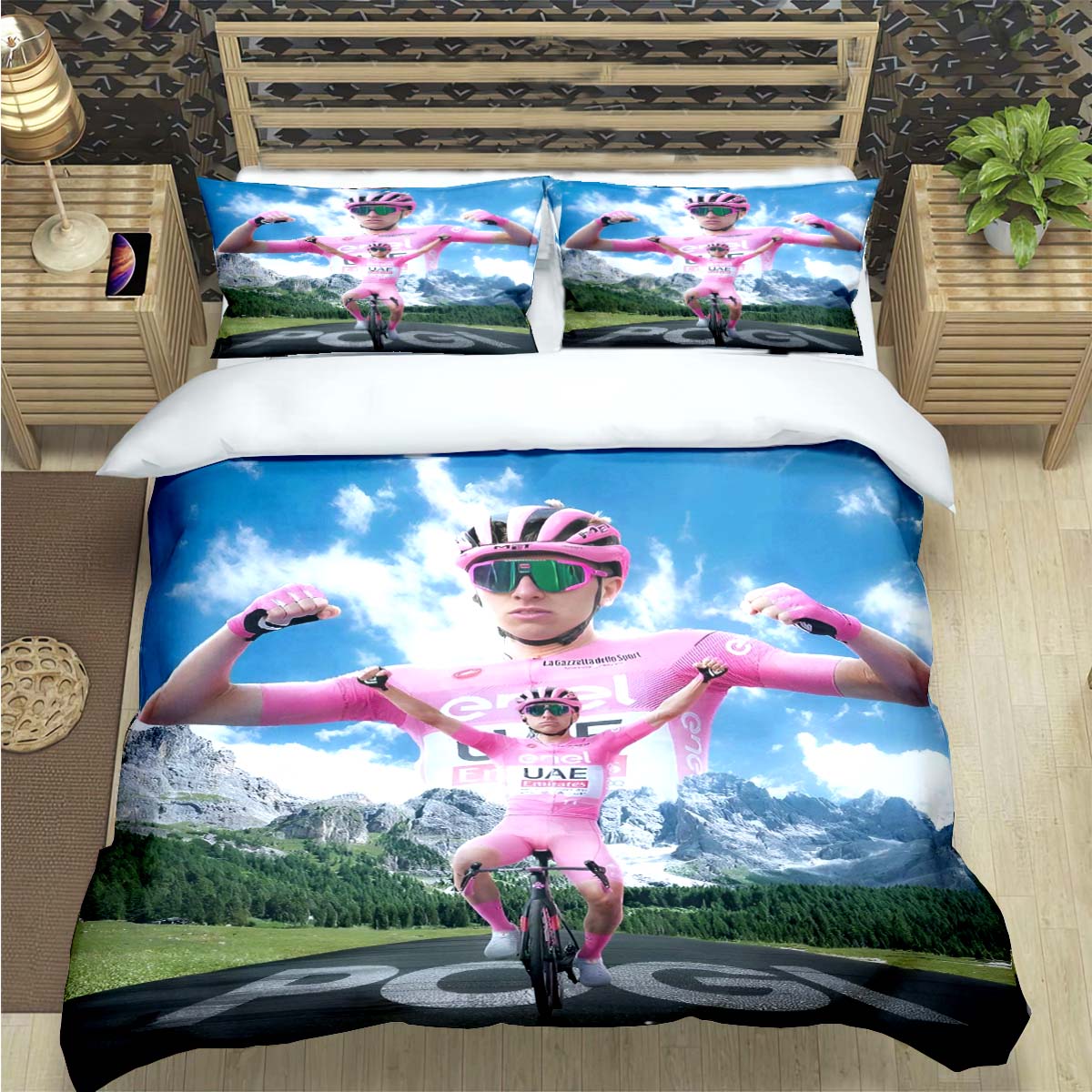 

Fashion Mountain Biking Ttadej Pogacar Print Bedding Sets Bed Supplies Set Duvet Cover Bed Comforter Set Bedding Set Luxury Gift US Full(200*230cm)3pcs