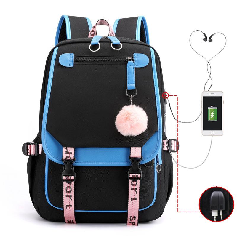 Blank backpack Korean version of Oxford cloth large-capacity student schoolbag simple casual versatile backpack