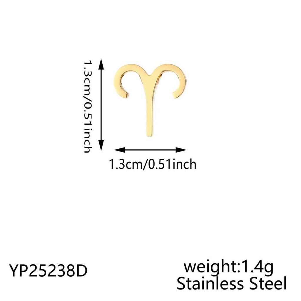 Twelve Constellations Stainless Steel Necklace Charm Set