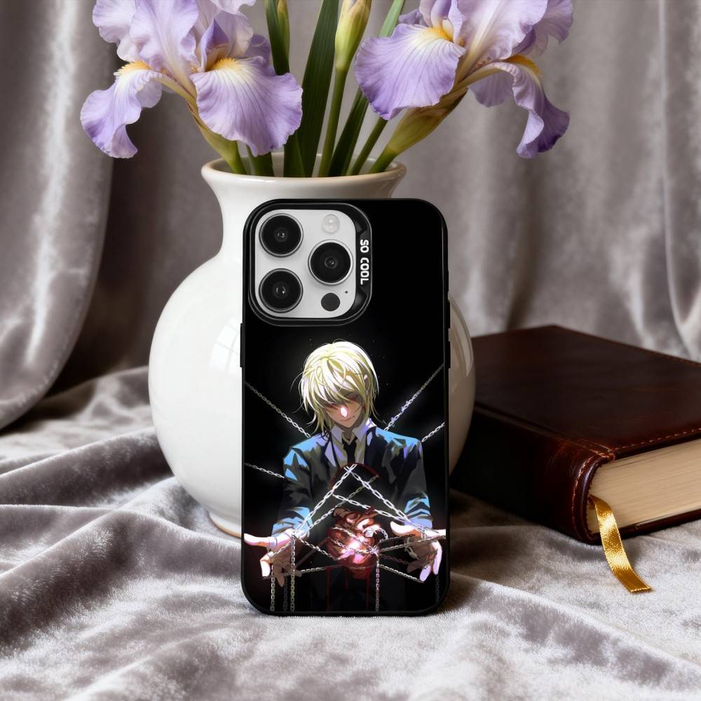 H-Hunter X H-Hunter K-Kurapika Phone Case For iPhone17,16,15,14,13,12,11 Plus,Pro Max Black Candy silver phone case