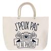 Beach Bag - PLANETEE - "I Can't" Photo - Rope Handle - Large Size - Cotton