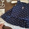 2025 Summer Girls' Korean-Style Cartoon Vest & Polka Dot Skort Set