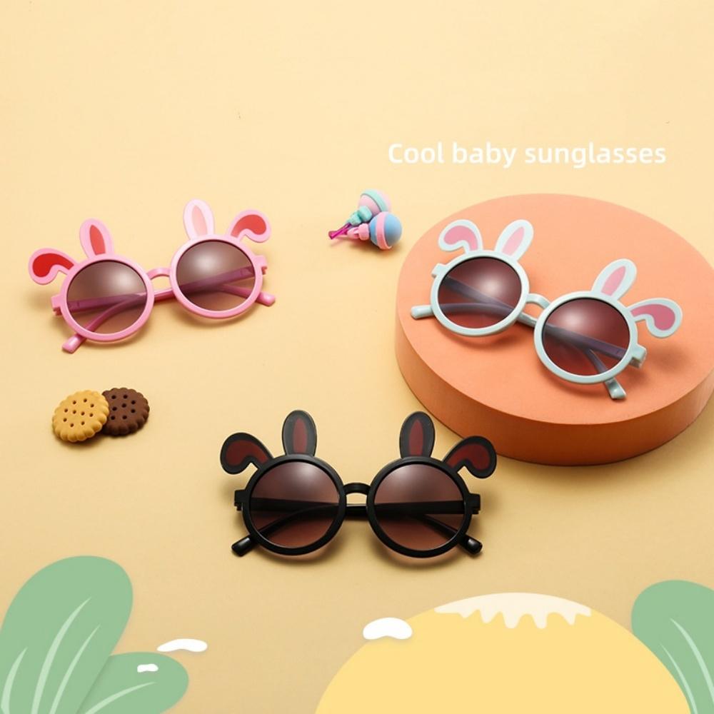 Girls Boys Cartoon Sunglasses Fashion Rabbit Ears Children Sun Glasses Baby Goggles Outdoor UV400  Travel Glasses