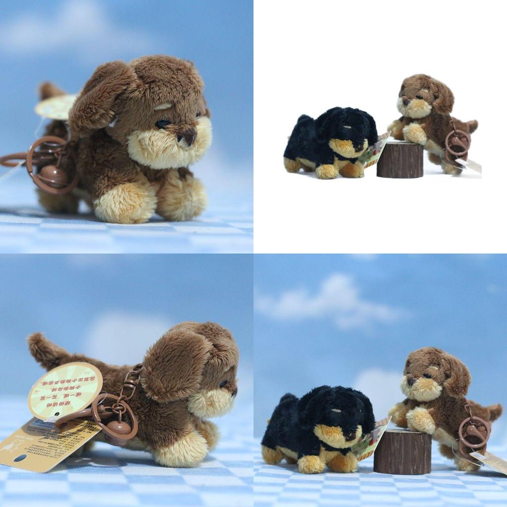 Adorable Plush Sausage Dog Keychain Cute Squeaky Dachshund Doll Backpack Charm