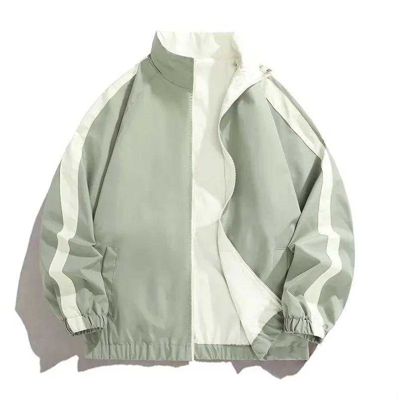 Double-Sided Jacket Spring Couple Jacket Y2k Two-sided Long Sleeve Coats Women Reversible Windbreaker Men's Clothing Splashproof