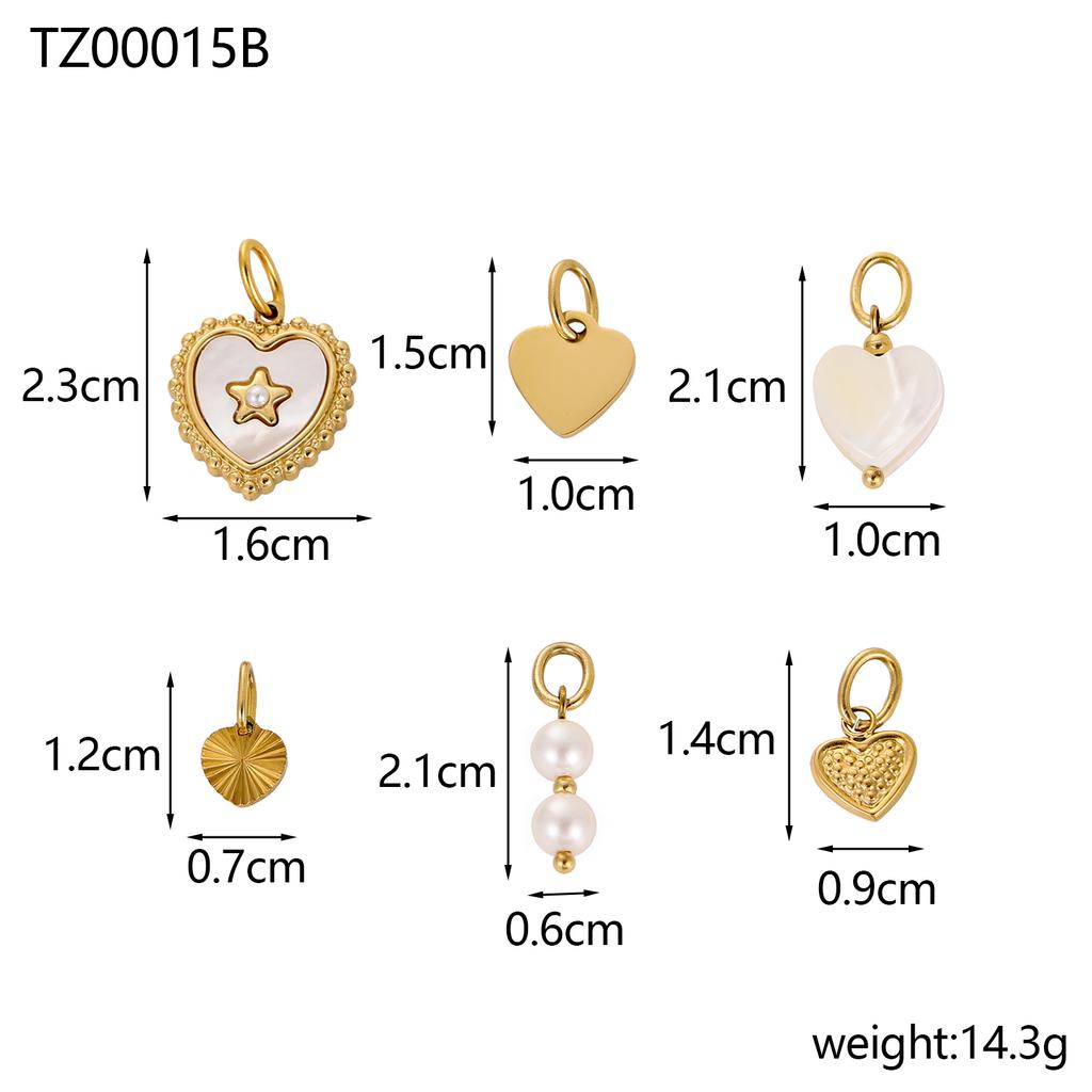 CARLIDANA Custom Jewelry Heart-shaped Tassel Stainless Steel Pearl Charms Set Creative Personality Chain Necklace for Women