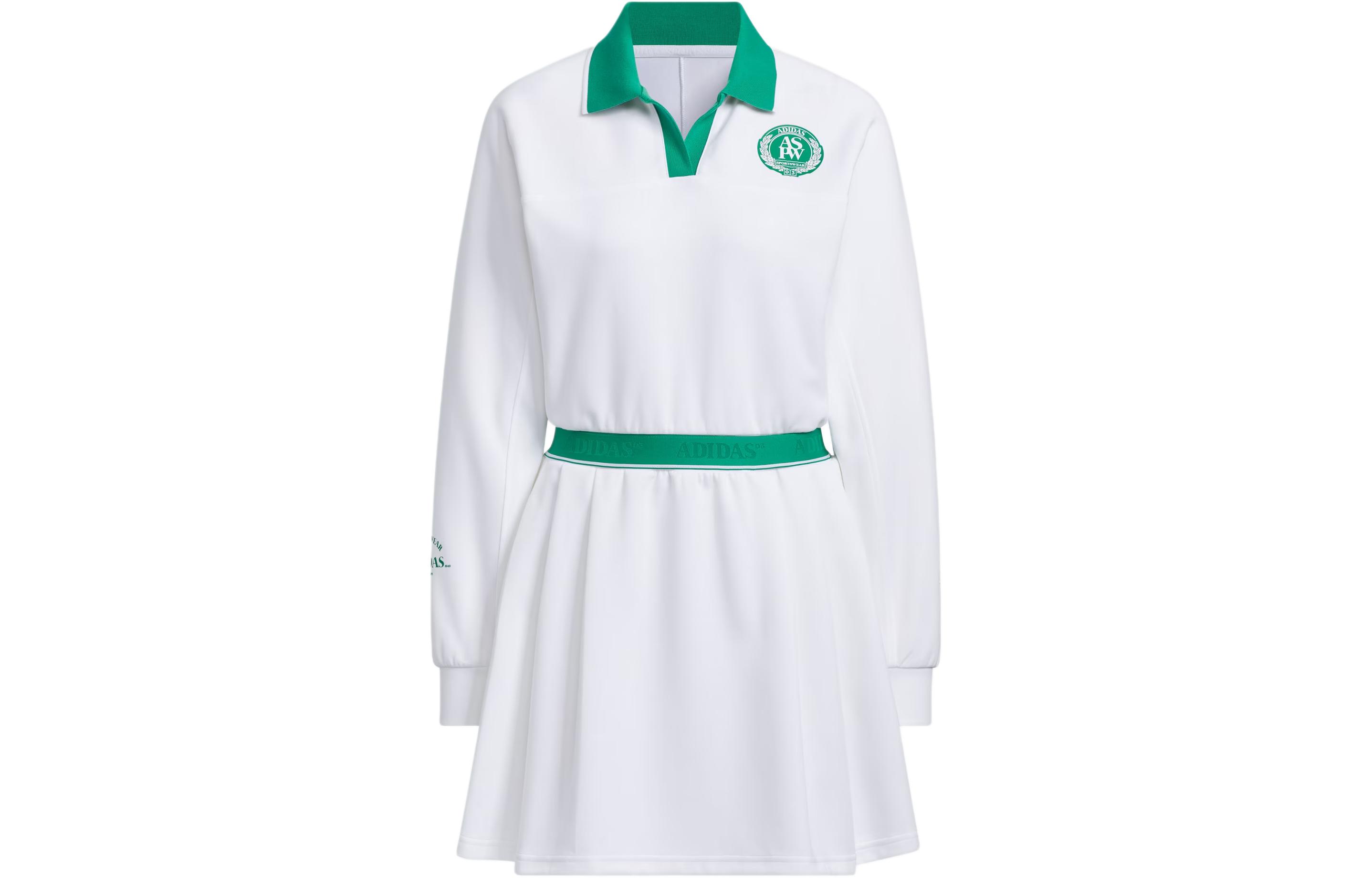 Adidas Verbiage Long Sleeve Dress Long Sleeved Dress Women s White JE3623 L