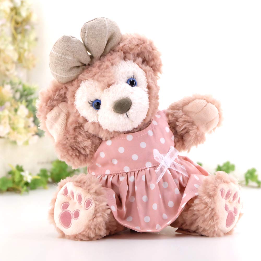 

cushu cush Puppet-Sized Duffy and ShellieMay Plush Toy Dress-Up Costume, Pink Polka Dot Dress (Single Item) 292PT