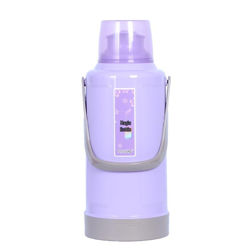 Leather-Covered Glass Liner Thermos Bottle for Dorms - Keeps Water Hot
