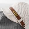Unisex Striped Octagonal Baby Hat - British Style, Soft Brim Baseball Cap for Spring & Autumn