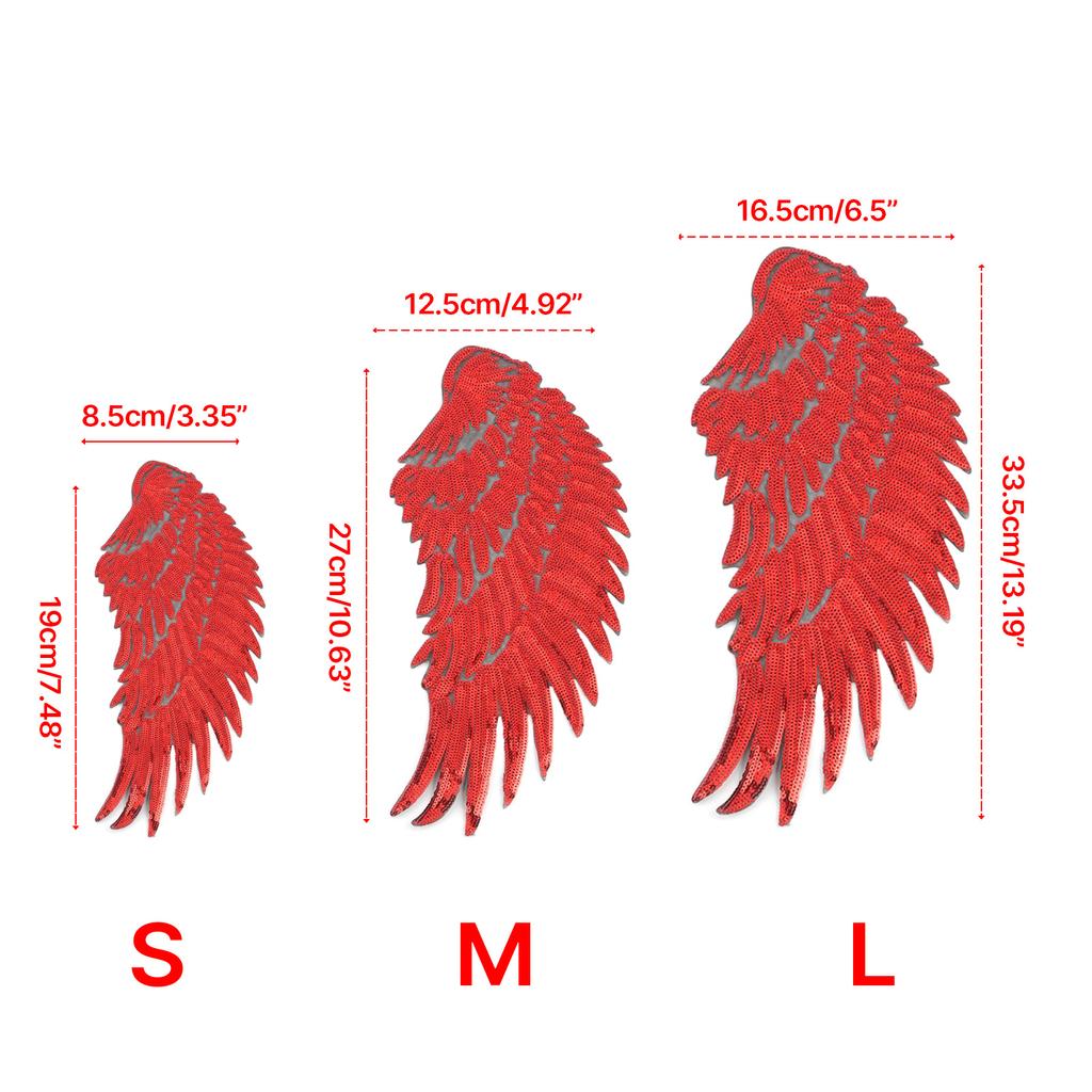 Aplica de Ferro com Asas para Jaqueta Casaco Tecido Asas de Anjo Cosplay Lantejoulas Asas Grandes de Anjo DIY Asa Costurar em Grandes Patches