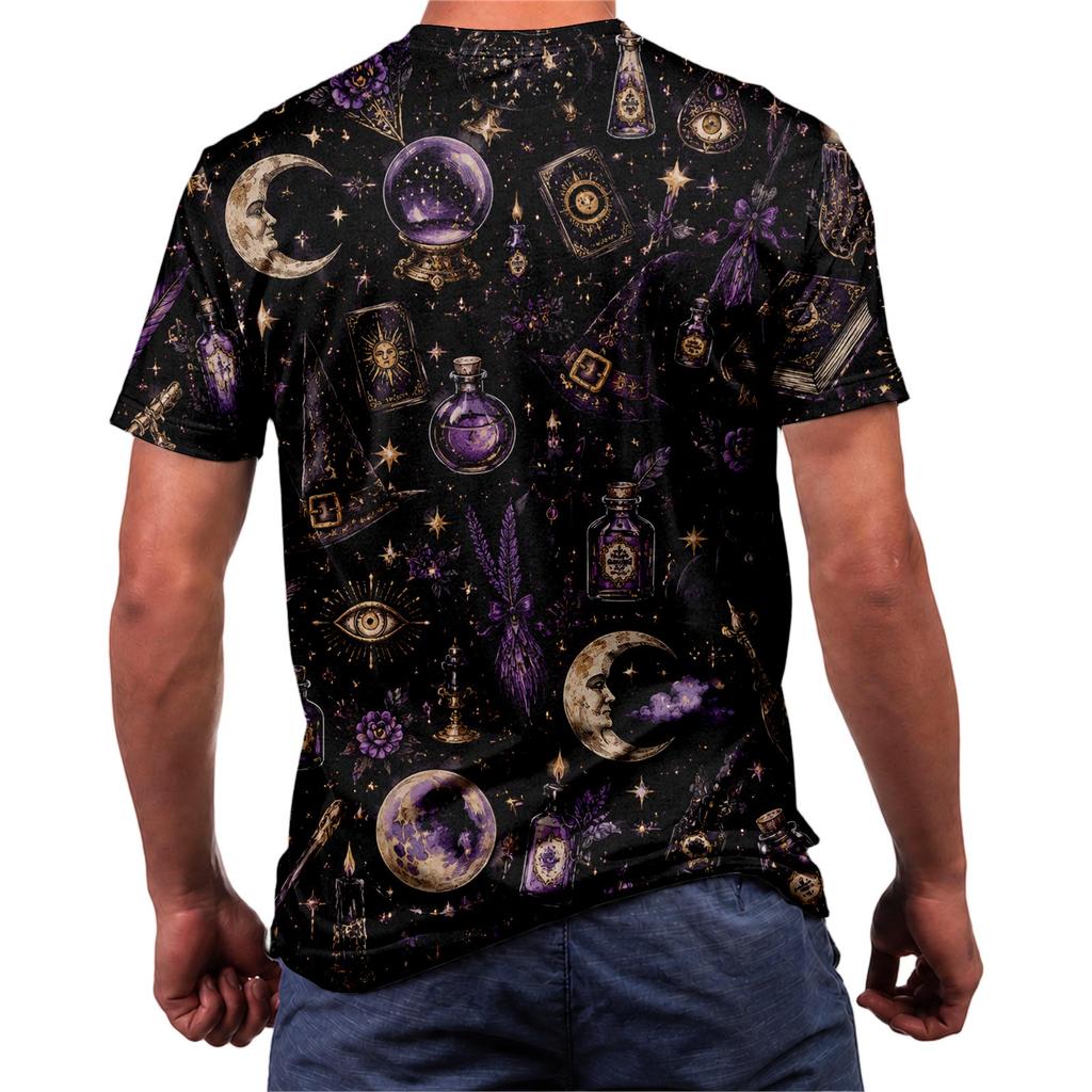 Halloween All Over Print T Shirt, Cute Pumpkin Graphic Tee for Women Men