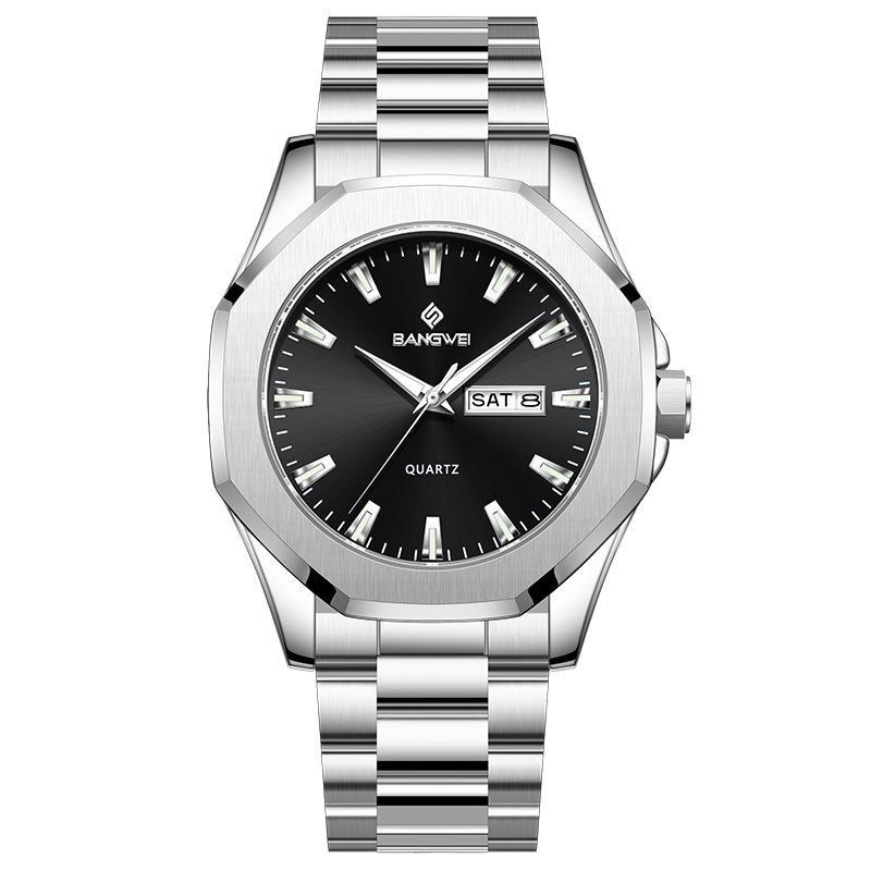 Luxury Men Wristwatch Waterproof Luminous Week Date Casual Man Clock Stainless Steel Quartz Fashion Men's Watches Reloj