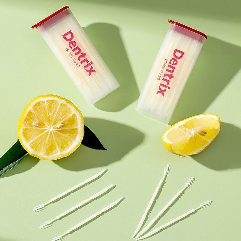 60 piezas/caja de cepillos de dientes de doble cabeza con forma de espina de pescado, para el cuidado bucal, limpieza de dientes, herramientas para residuos de comida, palillos de dientes superfinos para el hogar