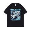 Vintage Shark Graphic Print Tshirt Unisex Women Hip Hop Fashion Oversized T Shirts Unisexs Casual 100 Cotton Short Sleeve Tshirt