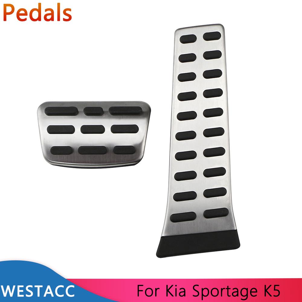Edelstahl-Autopedale, Gas- und Bremspedalabdeckung für Kia Sportage 3 RSL 2010–2015, K5 2009–2016