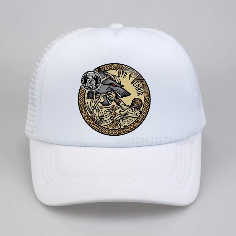 Viking OdinS Wolf Vantage Rune Rune Baseball Cap Celtic Knot Art Norse hip hop cap fashion summer Unisex mesh snapback hats