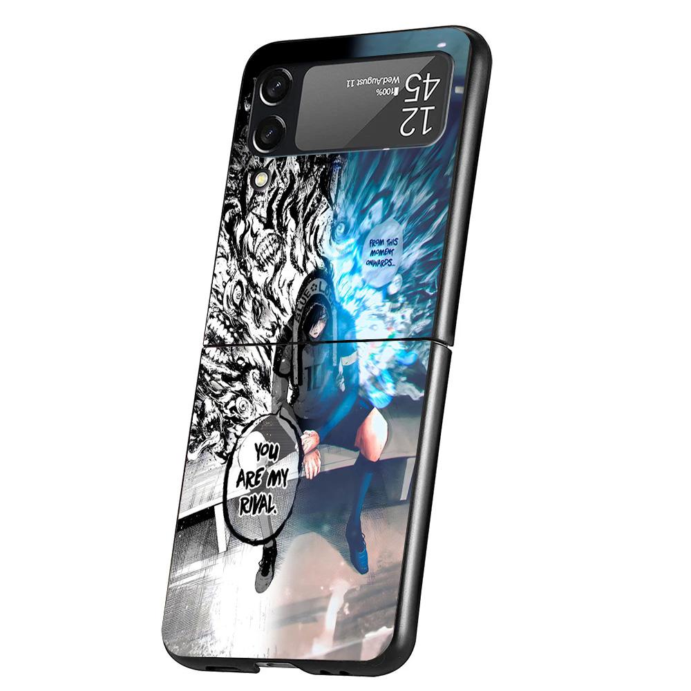 Blue Lock Football Anime Cover Phone Case For Samsung Galaxy Z Flip 7 6 5 4 3 5G Flip7 Flip6 Flip5 Flip4 Flip3 Black Fundas Shel
