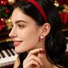 Charming Holiday Dangle Jewelry 1 Pair Christmas Earrings for Women, Santa Claus Jingle Bell Bow Trendy Celebration Accessories Stud Earrings,
