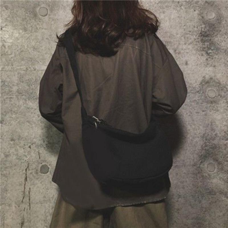 Unisex Trendy Canvas Crossbody Bag: Hip Hop, Japanese, Casual & Versatile Design for Students