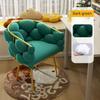 1PC Vanity Stool with Backrest, Elegant Makeup Chair & Accent Chair for Bedroom, Living Room, Vintage Style, Comfortable Seating