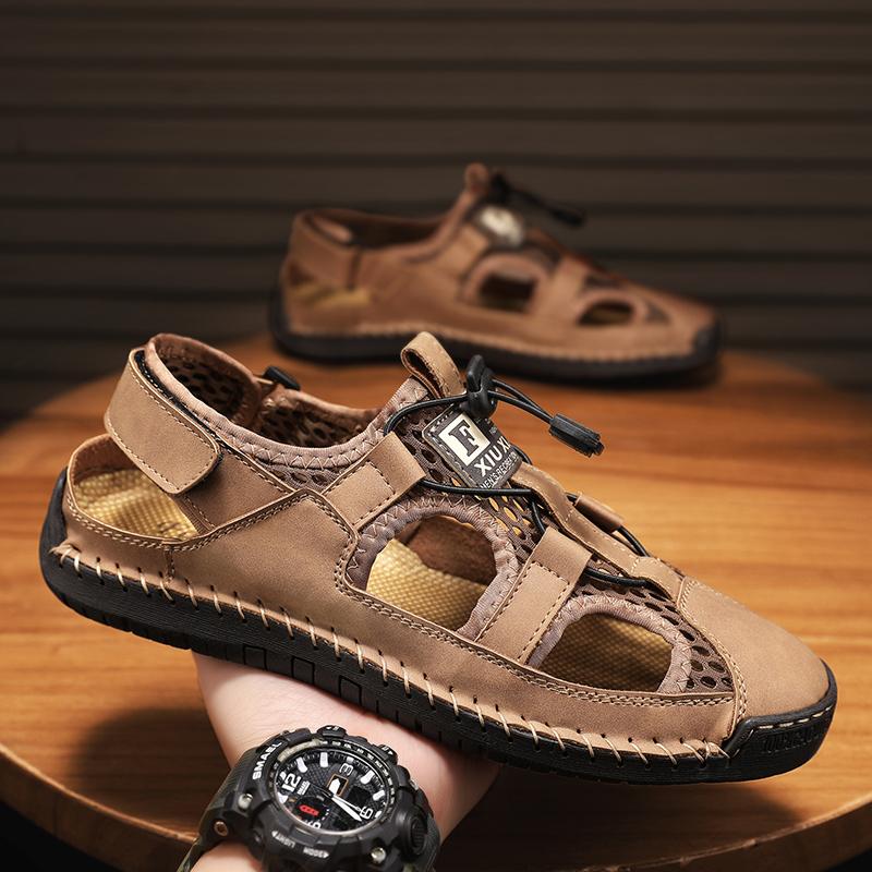 Neue Herren Sandalen Sommer Atmungsaktive Netz Sandalen Herren Outdoor Lässig Leichte Strand Sandalen Herrenschuhe Große Größe 38-48