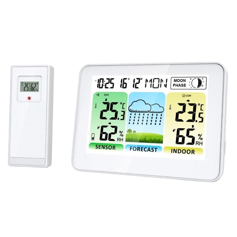 Indoor Outdoor Thermograph Hygrometer Wireless Weather Comfort Display Use for Home School Accessories 1