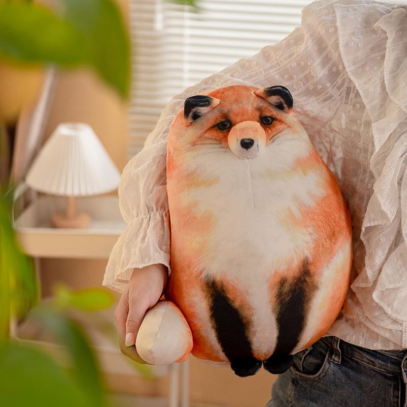 Simulation Fox Cat Plush Toy Cute Rabbit Mansion Cushion Home Sofa Chair Special-Shaped Throw Pillow Waist Rest
