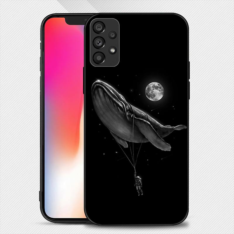 Charming Whale Paint Phone Case For Samsung Galaxy S22 S23 Ultra S21 S20 FE Plus Note 20 Soft Cover