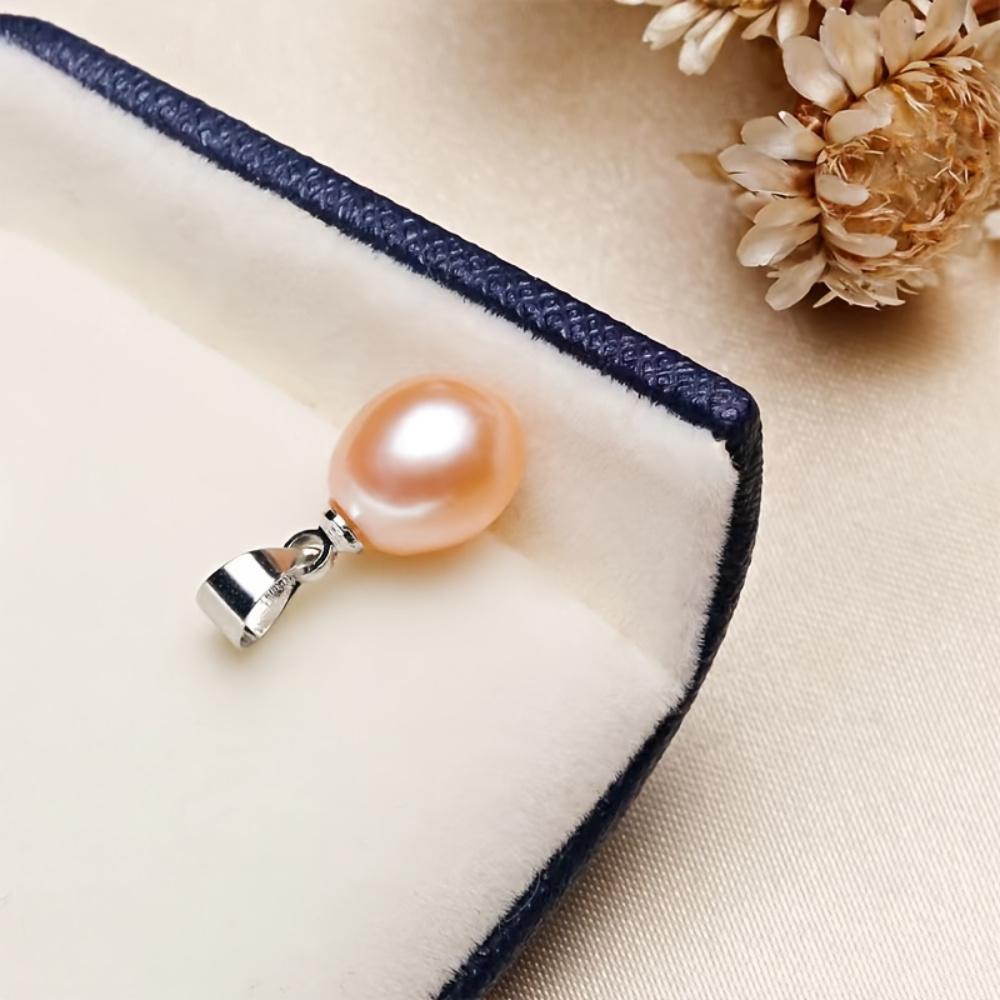 

1 Pack 925 Silver Buckle Natural Freshwater Pearl Single Pendant Vintage Classic Necklace Accessory