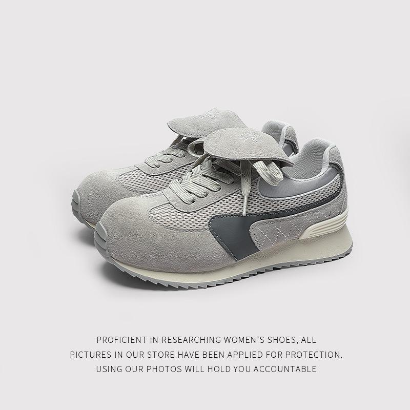 Niche Pink Agande Training Shoes For Women, Versatile HeightIncreasing Casual Vintage Sports Sneakers
