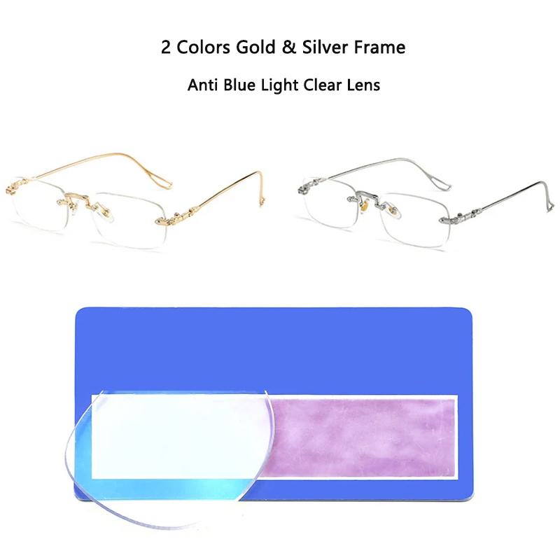 Xiaomi Women Minimalist Luxury Frameless Glasses Metal Temples Anti Blue Light Eyeglasses Office Daily Commute Decor Eyewear