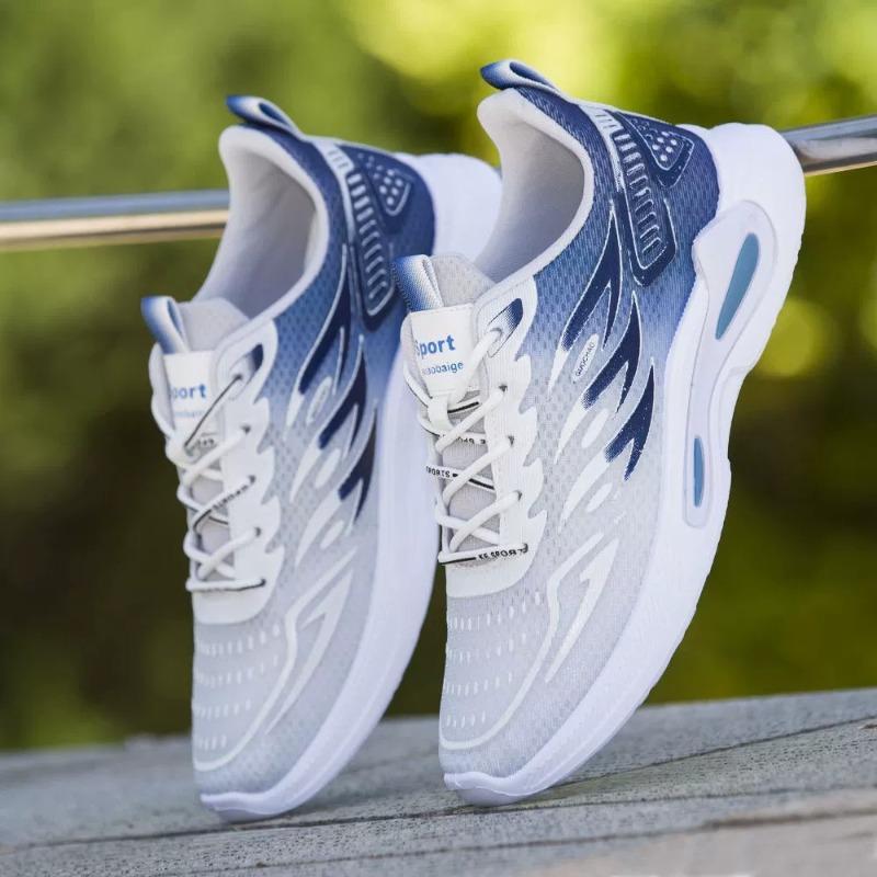 Spring and Summer New Sports and Leisure Shoes Trend Fly-woven Breathable Running Shoes Men's Platform Mesh Shoes