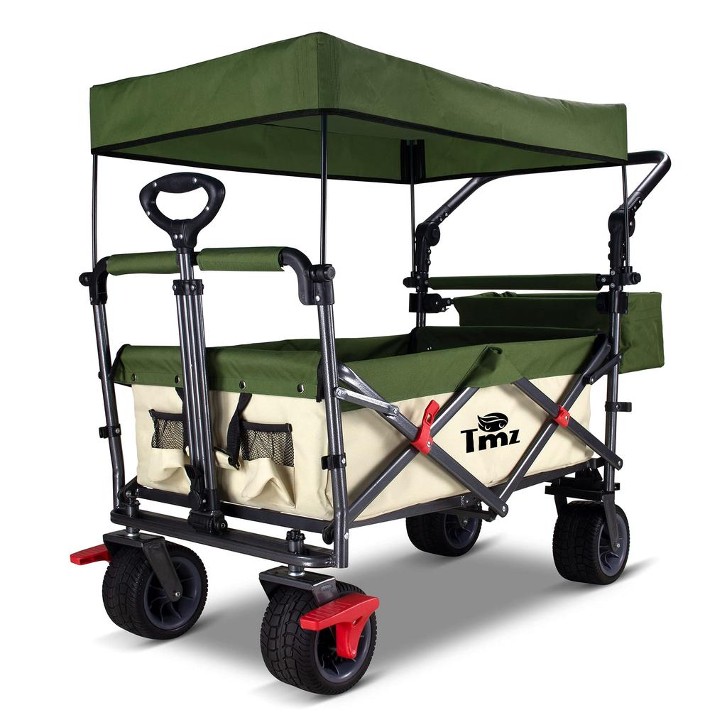TMZ Folding All Terrain Garden Outdoor Camping Camping Removable Telescoping Pull Adjustable Push Patented Rear Wheel Swivel Folding 100 Liters Max