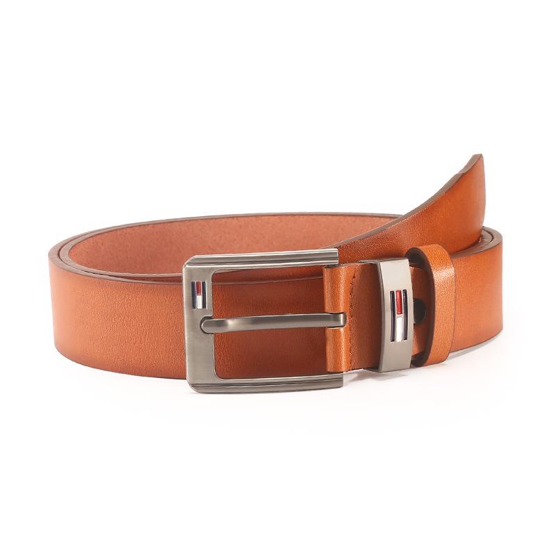 Men's Genuine Leather Belt, Korean Style with Pin Buckle - Trendy, Casual, Youthful Design
