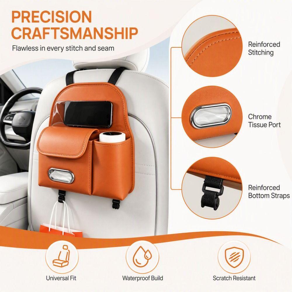 Multifunctional Car Tissue Box Waterproof Car Backrest Seat Storage Bag  Car Backseat