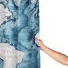 South America Blue Map Shower Curtain, Polyester With Grommets, Machine Washable, Modern Bathroom Decor Fashion Theme Accessory