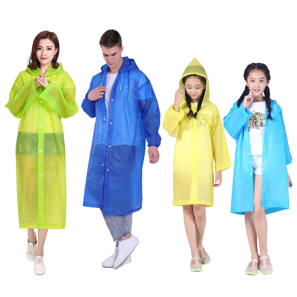 4PCS Camping Emergency Waterproof Kids//Adult Poncho Rain Coat Rain Gear Rainwear