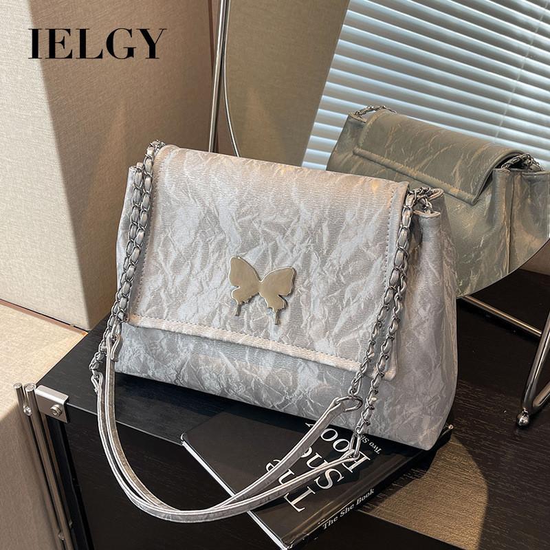 IELGY Butterfly Element Envelope Bag, Silver Shoulder Bag