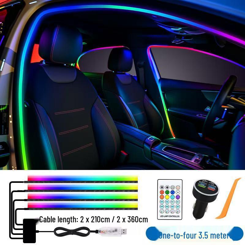 Iridescent Wireless LED Car Door Frame Light Strip – Flowing, No Wiring Needed