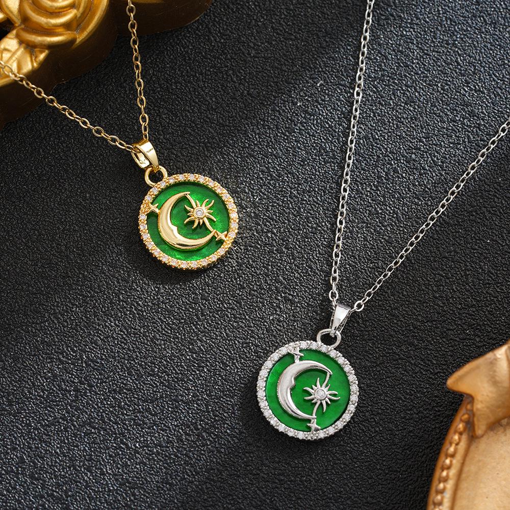 Titanium Steel Star and Moon Diamond Necklace for Women - Elegant Clavicle Chain